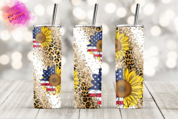 American Sunflower Tumbler 20oz Skinny