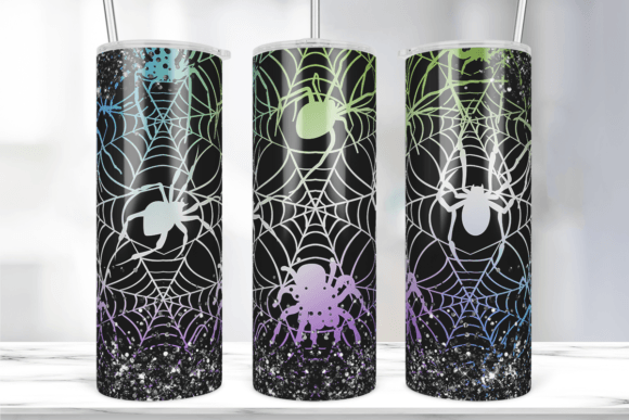 Black Glitter Spider Tumbler Wrap