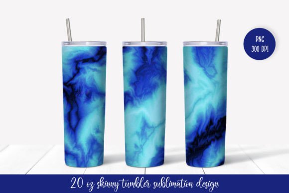 Blue Marble Tumbler Sublimation Design