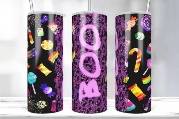 Boo Halloween 20oz Skinny Tumbler Wrap