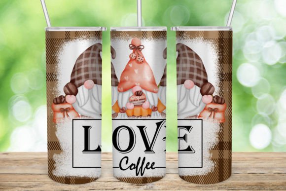 Coffee Gnome Tumbler Sublimation Design