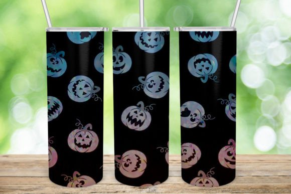 Colorful Pumpkin 20oz Skinny Tumbler PNG