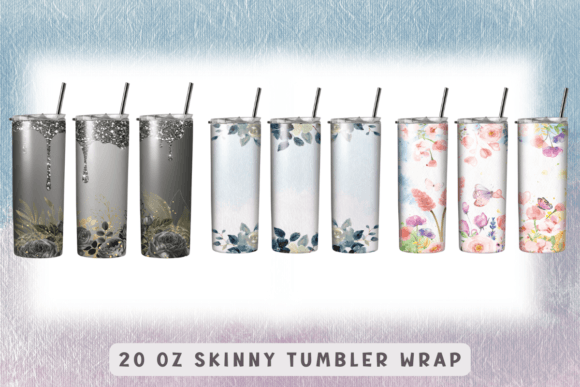 Flowers Tumbler Wrap Sublimation Bundle