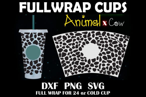 Full Wrap 24 Oz Cold Cup Cow Mini