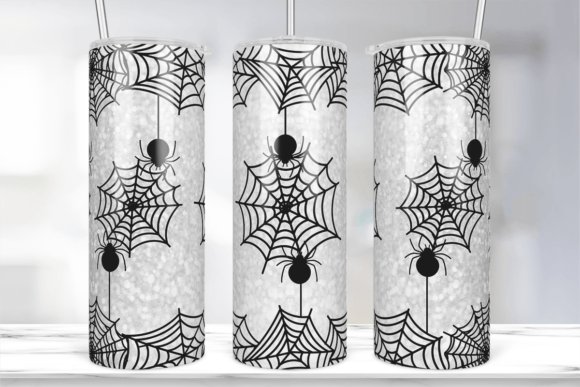 Glitter Spider Web Tumbler Sublimation