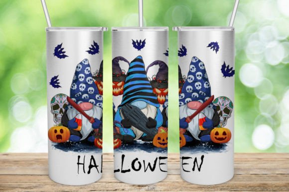 Gnome Halloween Tumbler, Pumpkin Ghost