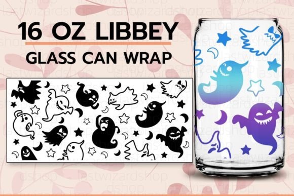 Halloween Boo 16oz Libbey Can Wrap SVG