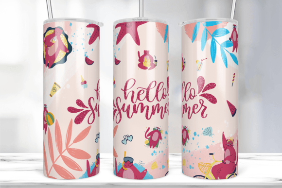 Hello Summer Tumbler Wrap 20 Oz Skinny