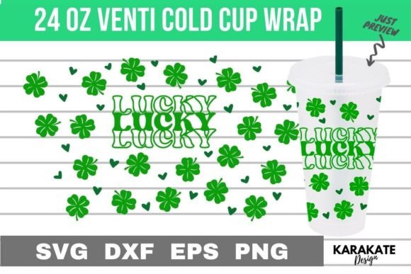Lucky Mini Clover, 24 Oz Venti Cup Wrap