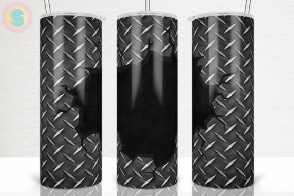 Metal Diamond Plate 20Oz Tumbler Wrap