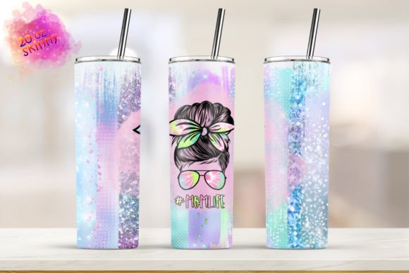 Mom Life Messy Bun 20oz Skinny Tumbler