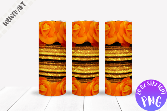 Orange Rose 20 Oz Skinny Tumbler Wrap