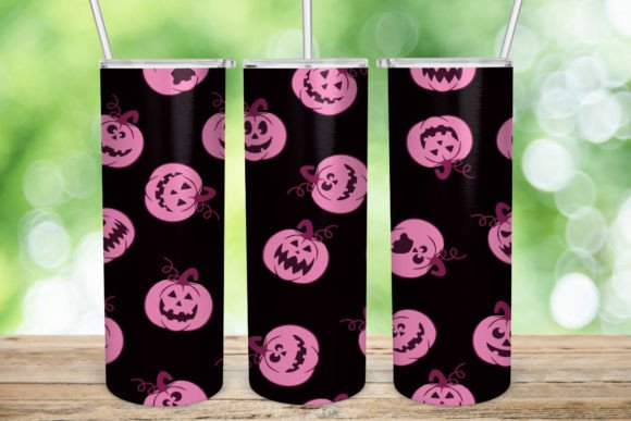 Pink Pumpkin 20oz Skinny Tumbler Wrap