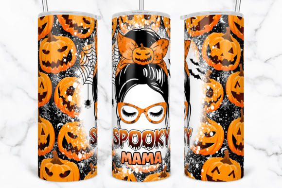 Pumpkin Spooky Mama Tumbler Sublimation