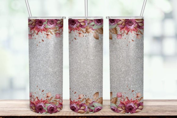 Red Rose Watercolor Floral Tumbler Wrap
